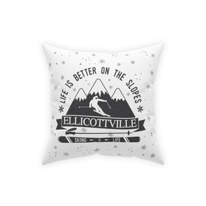 Ski Ellicottville pillow on Linen