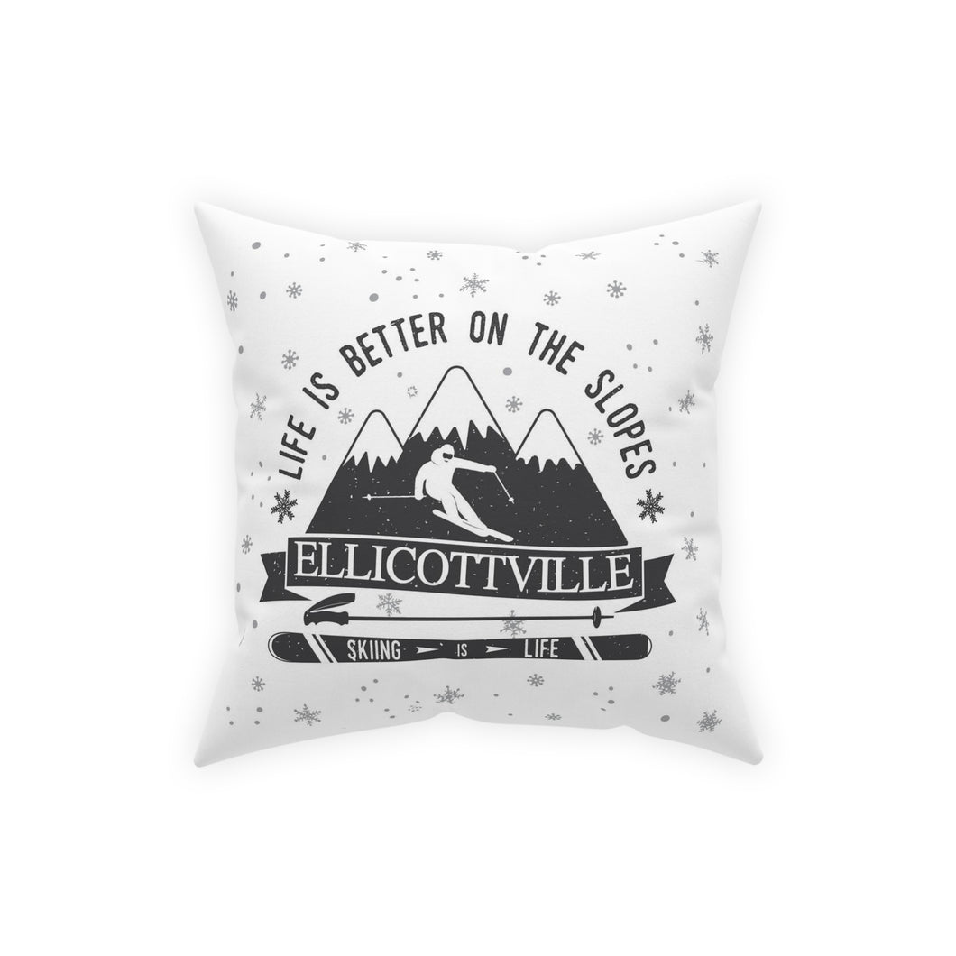 Ski Ellicottville pillow on Linen