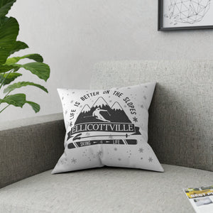 Ski Ellicottville pillow on Linen