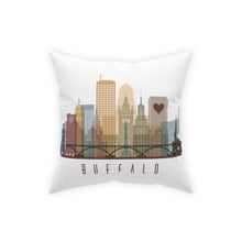 Load image into Gallery viewer, Buffalo Skyline pillow on Linen