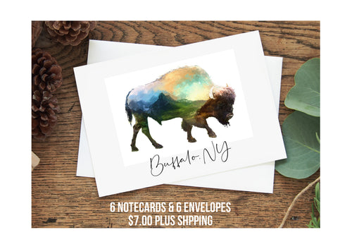 Notecard Watercolor Buffalo
