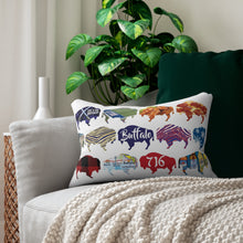 Load image into Gallery viewer, Large Patterned Buffalo Pillow